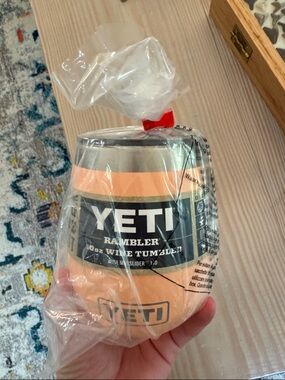 Yeti Rambler 10 oz Wine Tumbler - Peach and Stainless
